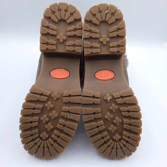 Lugz Flirt Hi Fur Boots Womens 7.5 Olive Green Gray Faux Fur Trim C53BR - Picture 11 of 11